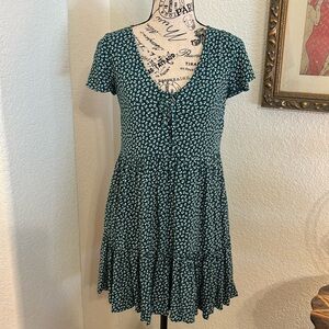 American Eagle Green Floral Dress